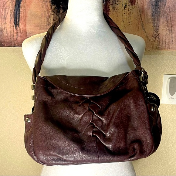 B. Makowsky Plum/Wine Shoulder Handbag - Picture 1 of 5